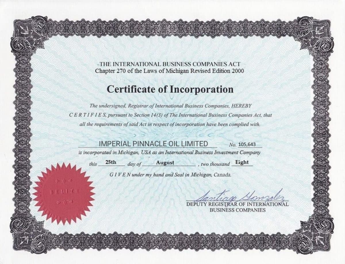 certificate